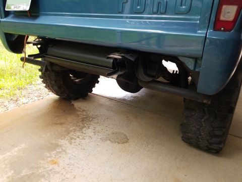 1974 Ford Bronco - Each bumper was only attached by 2 new bolts & nuts on top, so they were easy to remove. And with access to the SINGLE bolt inside each fra…