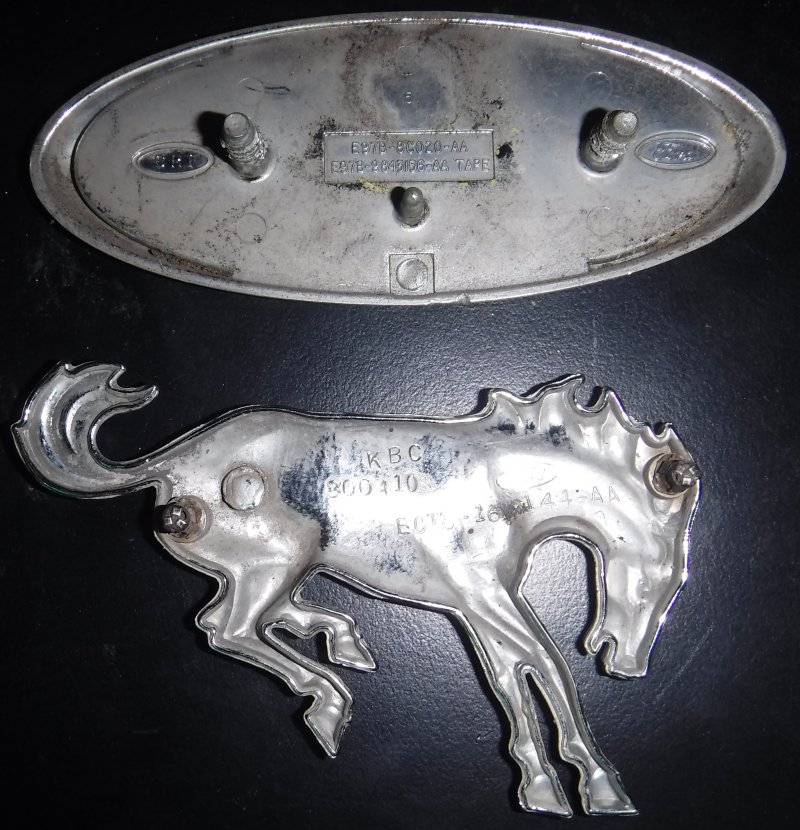 Bronco II fender emblem vs '92-96 grille emblem.  Locating tabs a bit off.