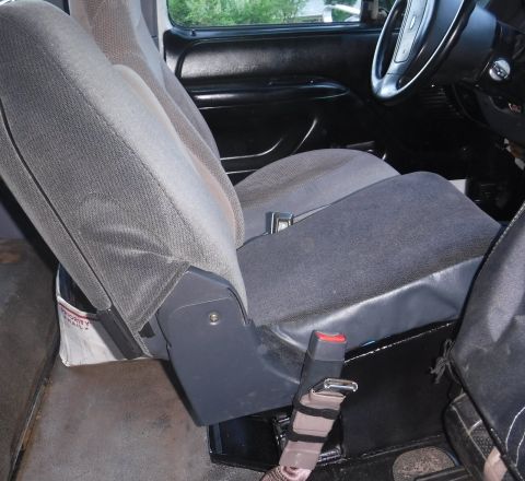 1992 Ford Bronco - Installed. The sheet metal was so messy to work with, I scrapped the original idea of framing up the front & rear storage cubbies an inch o…