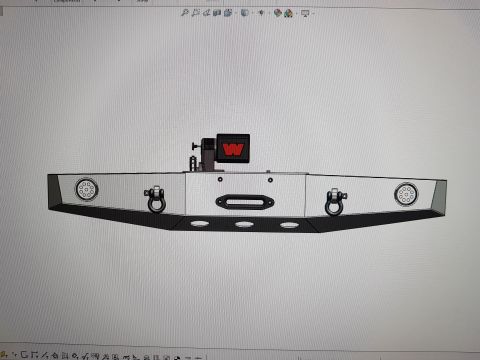 1978 Ford Bronco - Screenshot of a 3D CAD model showing a tubular front winch bumper, not a 2D technical document.