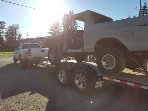 1978 Ford Bronco - This 1978 Ford Bronco, in primer, is being transported on a trailer.