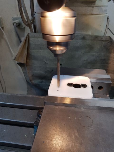 1978 Ford Bronco - Milling machine in action, drilling a custom part.