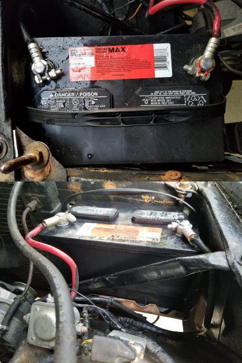 1974 Ford Bronco - Soldered-on battery terminals are a big improvement, and can be re-soldered as many times as needed to add & remove cables (like body groun…