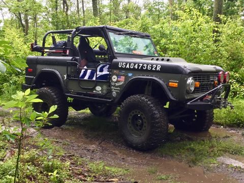 1972 Ford Bronco - This modified 1972 Ford Bronco is equipped for off-road use and displays military-style markings.