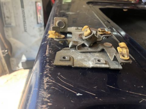 1995 Ford Bronco - Tailgate latch mechanism removed for repair.