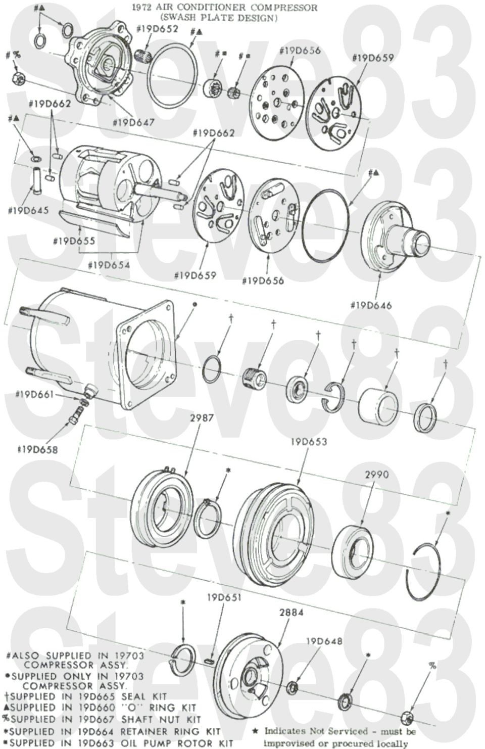 '66-72 Ford Swashplate A/C Compressor
IF THE IMAGE IS TOO SMALL, click it.