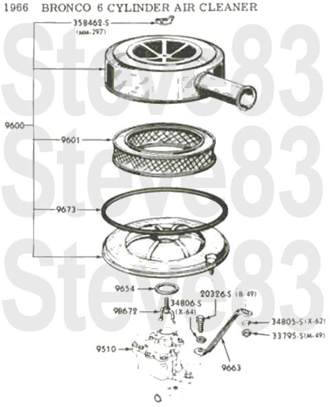 1976 Ford Bronco - '66 170ci I6 Air Cleaner (Dry) IF THE IMAGE IS TOO SMALL, click it. [url=https://www.supermotors.net/registry/media/1151017] https://www.su…