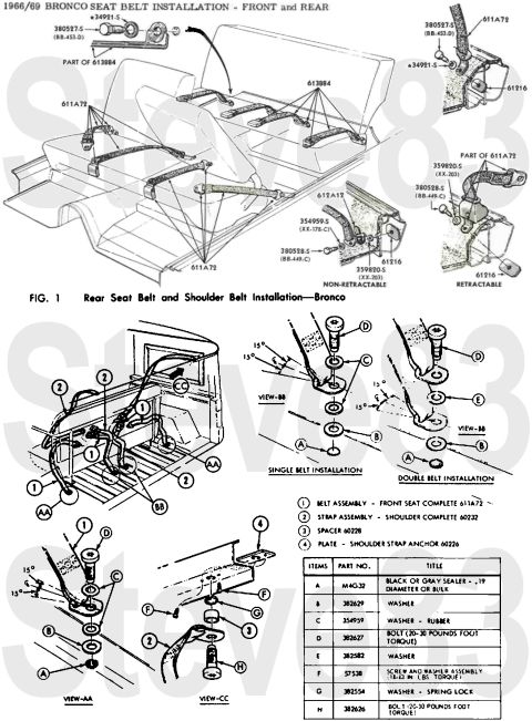 1976 Ford Bronco - '66-72 Seat Belts IF THE IMAGE IS TOO SMALL, click it.