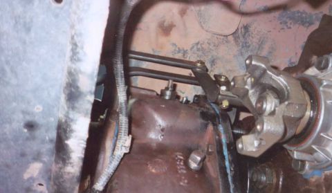 1987 Ford Bronco - the twin stick shifters in