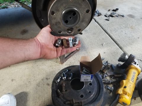 1974 Ford Bronco - I knocked the rear lugs out of the hubs and polished the flanges. But these new lug studs are not the same as the originals - their shoulde…