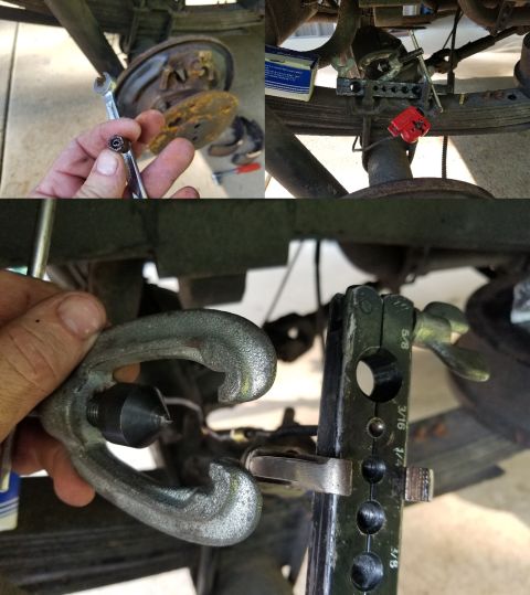 1974 Ford Bronco - The RHR brake line was bent in several places, including immediately behind the wheel cylinder's tube nut, preventing it from sliding back.…