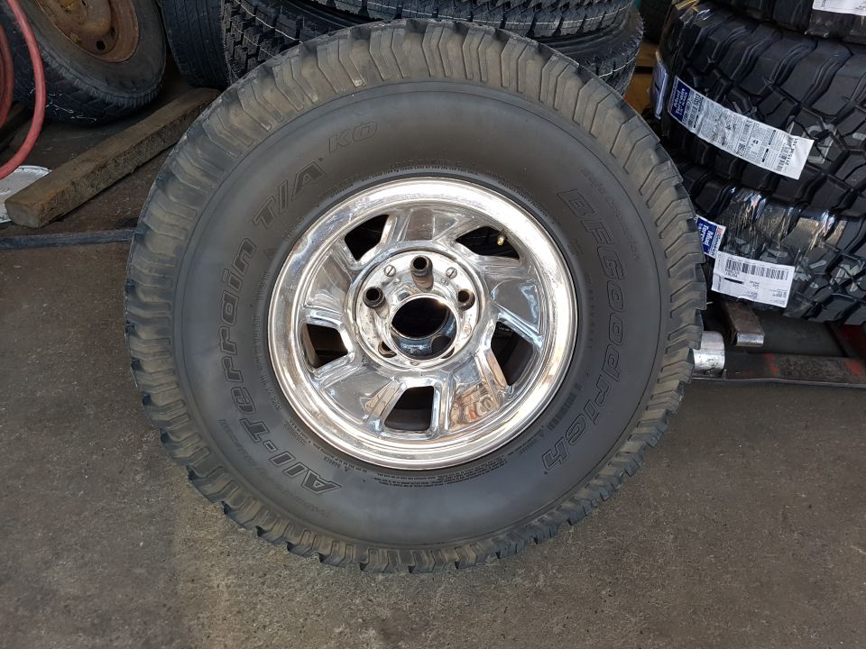 BFGoodrich All-Terrain T/A KO tire on chrome wheel