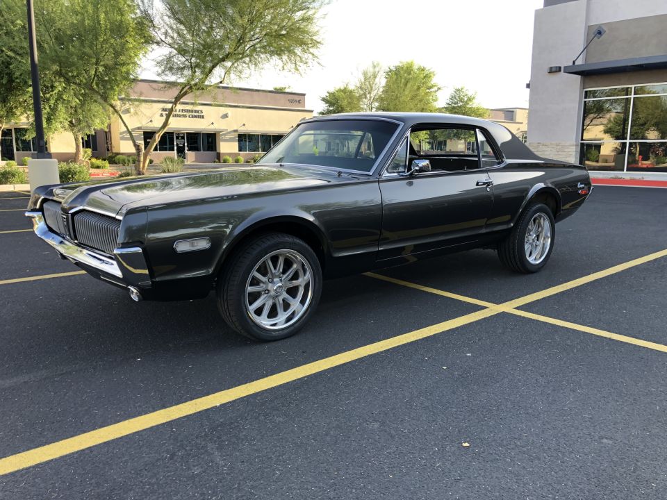 1968 Mercury Cougar parked in a lot, front 3/4 view