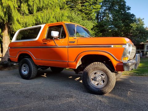 1978 Ford Bronco - This 1978 Ford Bronco is shown in a three-quarter front view, parked outdoors.