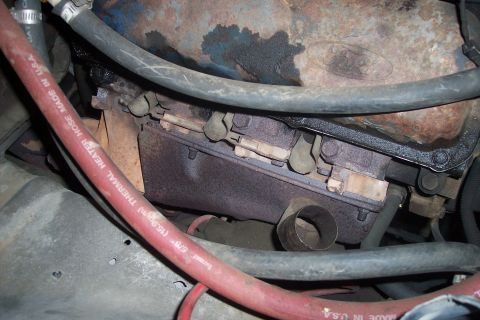 1978 Ford Bronco - Close-up of a Ford V8 engine component, likely from a 1978 vehicle.