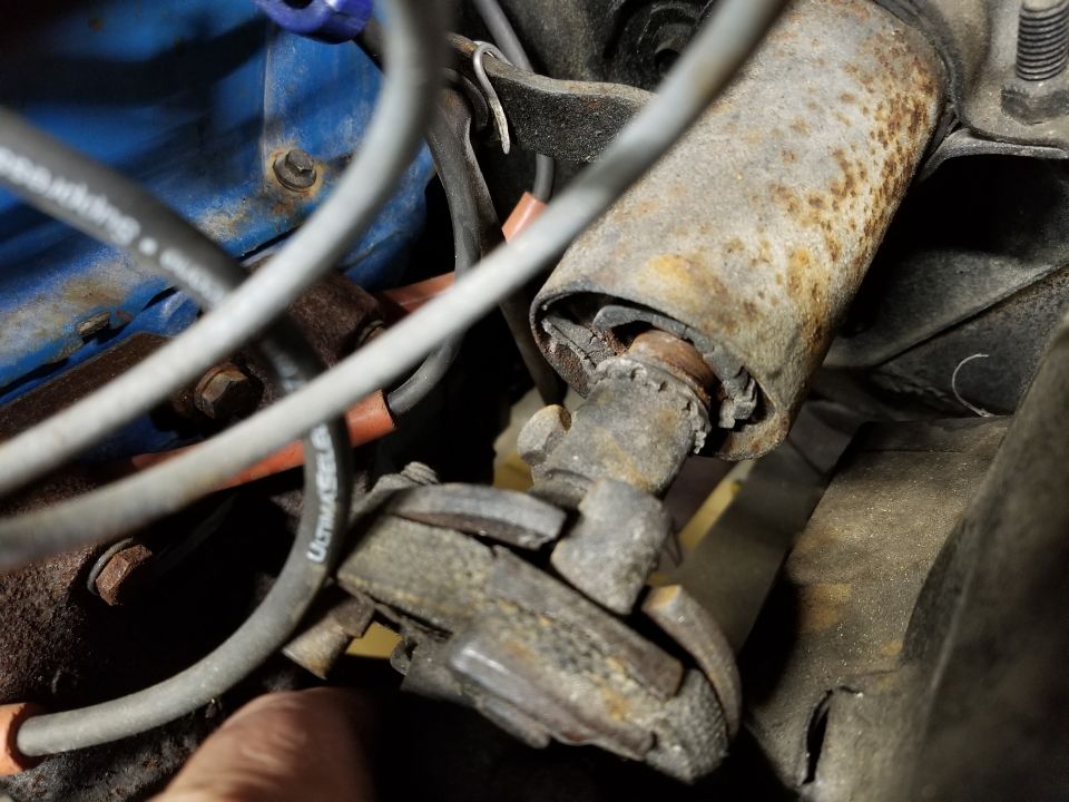 The steering column lower bearing is essentially gone, but it doesn't affect alignment or handling.  I just allows the steering wheel to wobble slightly, if you push it near the bottom.