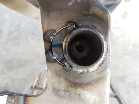 1978 Ford Bronco - This is a close-up view of a metal component that has been welded.