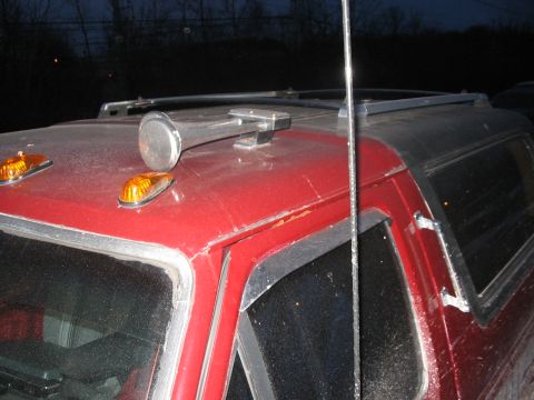 1989 Ford Bronco - A good shot of the Air Horns, and the chrome assist bars (for helping me get my phat kiester into the cab)