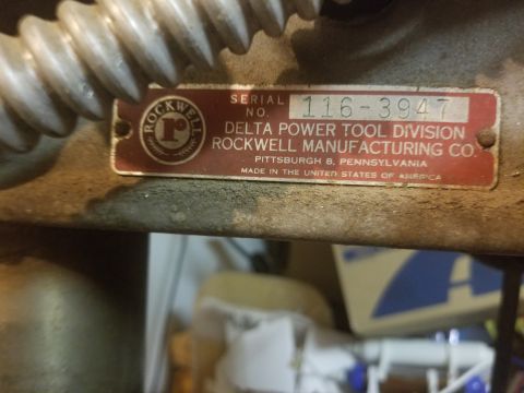 1978 Ford Bronco - Nameplate for Rockwell Manufacturing Co., Delta Power Tool Division, Pittsburgh, PA.