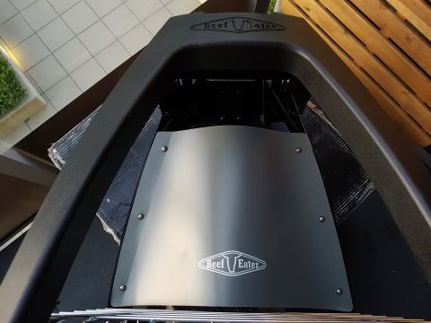 1978 Ford Bronco - Close-up view of a Beef Eater brand grill, showing its distinctive logo.