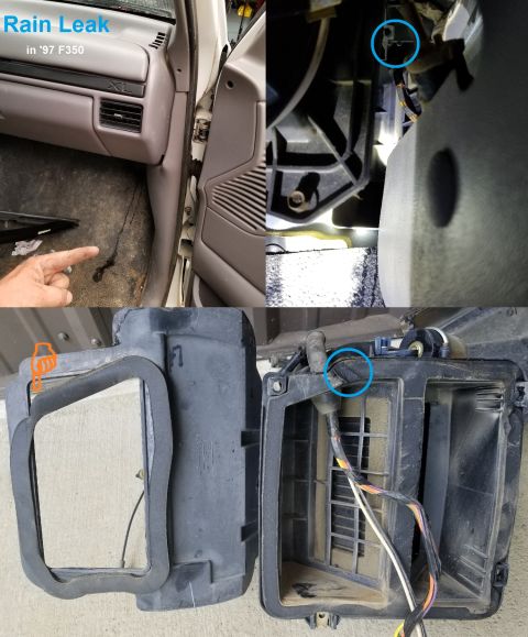 1983 Ford Bronco - This was an odd rain leak, which turned out to be due to an unusually-thick bead of factory seam sealer below the heater nipple penetration…
