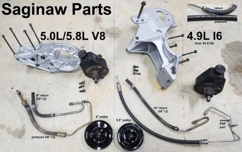1983 Ford Bronco - Saginaw Swap Parts V8 pressure hose Gates 359470 or ACDelco 36-359470 I6 pressure hose [url=https://www.amazon.com//dp/B000C2SEKY]Gates 358…