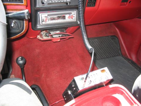 1989 Ford Bronco - interior shot, new stereo and console mounted CB radio (I hang the mike off of the rear view mirror)