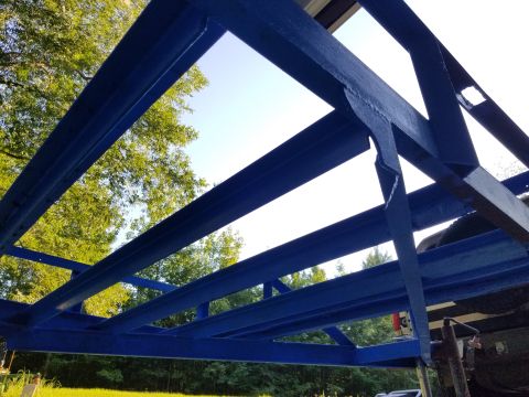 2004 Land Rover Land Rover - After pressure-washing it all a few times, I rolled on the same Rustoleum Sail Blue (7724502) that I used on the welding cart & the 4-post…