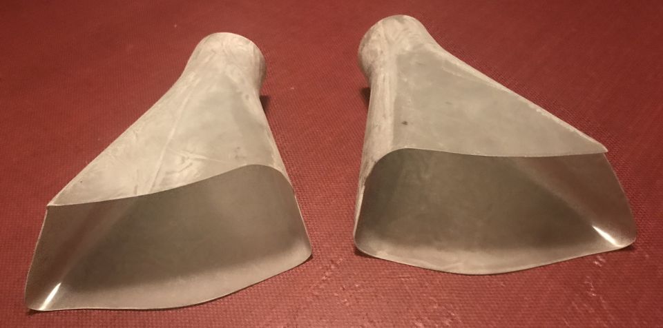 Pair of silver flared exhaust tips