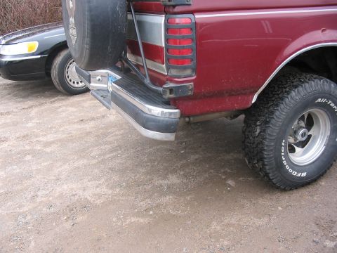 1989 Ford Bronco - yeah caught a rock with my rear bumper while the nose of the Bronco was in the air