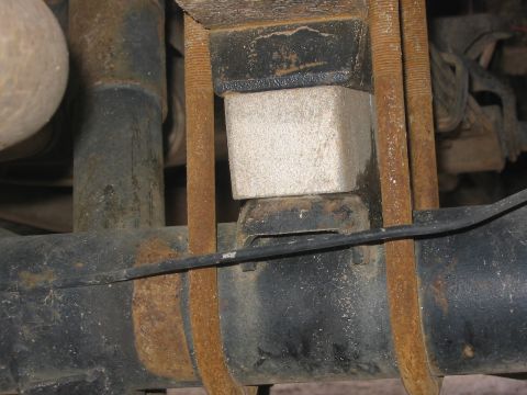1989 Ford Bronco - two inch riser block on the rear suspension