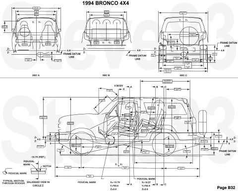 1983 Ford Bronco - '94 Bronco Dimensions IF THE IMAGE IS TOO SMALL, click it. Compiled from the '94 Body Builders' Layout Book See also: [url=https://www.supe…