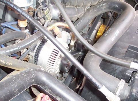 1990 Ford Bronco - In '93 Team TFI decided to add an extra idler to the serpentine belt routing.