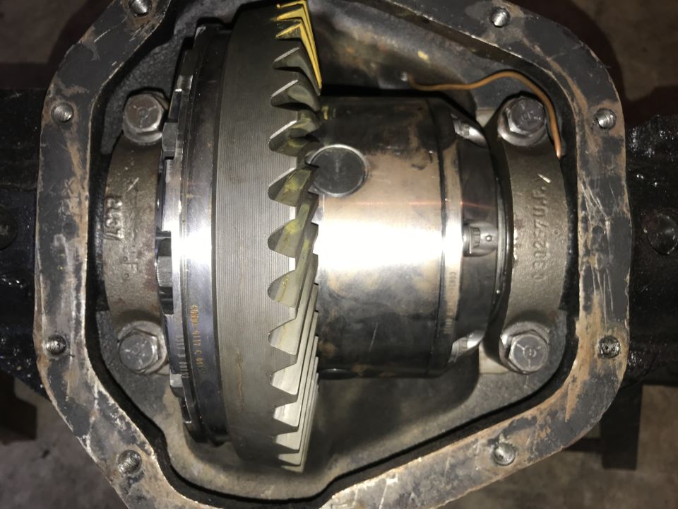 Differential gear assembly with visible part numbers
