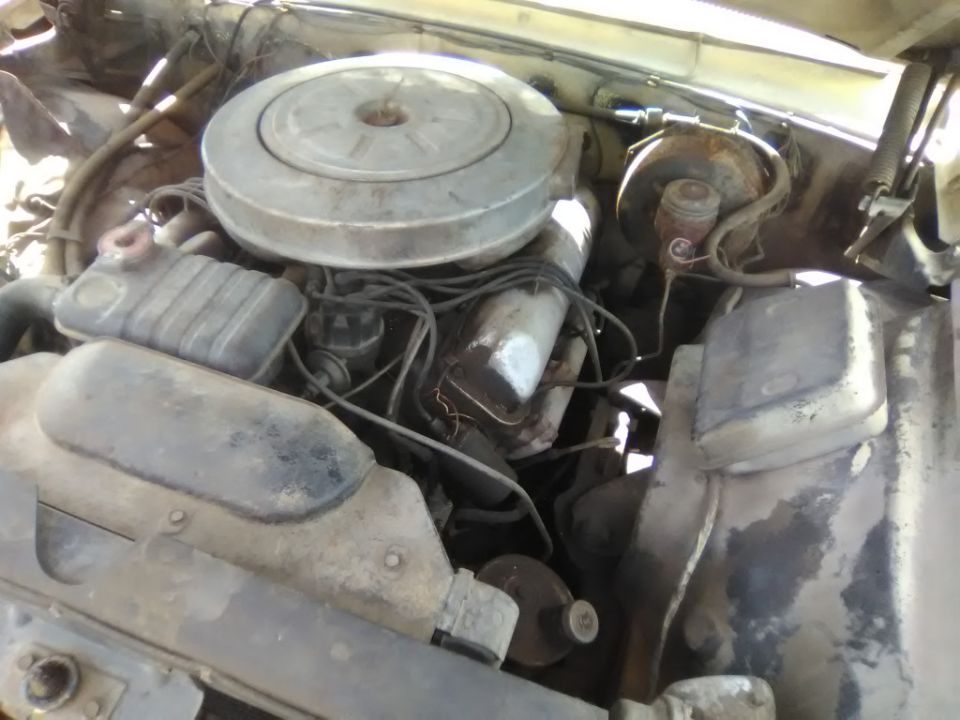 Engine bay with air cleaner, radiator, and brake master cylinder visible