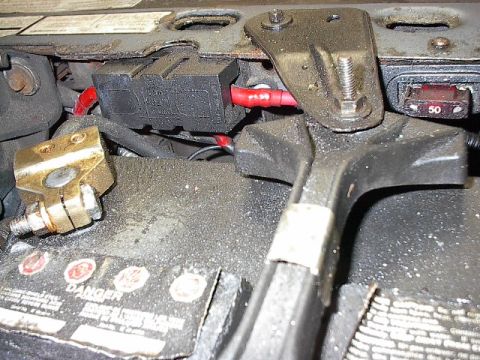 1986 Ford Bronco - Little fuse Mega Fuse distribution block mounted to rad support between it and battery