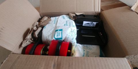 1996 Ford Bronco - 20191017 - Engine mounts are in from Diesel Conversion Specialists. Very heavy.