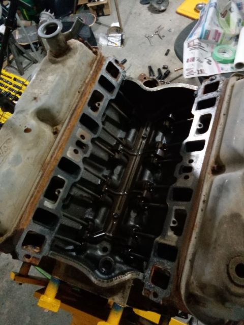 1994 Ford Bronco - Close-up view of an engine block, showing internal components and intake ports.
