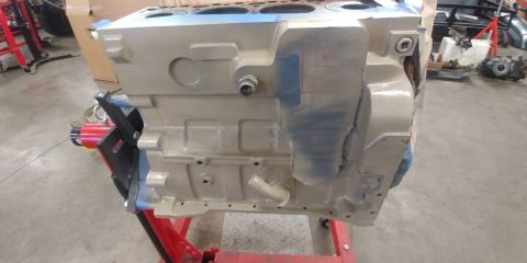 1996 Ford Bronco - 20191104 - 4bt block getting painted. This is after the first coat. One or so more to go.