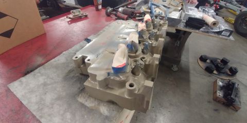 1996 Ford Bronco - 20191105 - Head painted and drying. Ran out of paint, it needs another coat or two.
