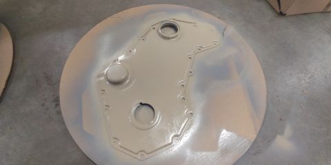1996 Ford Bronco - 20191105 - Timing cover painted and drying.