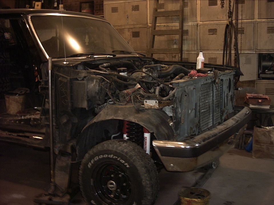 Front end apart, ready for new fenders