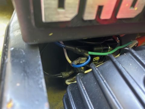 1996 Ford Bronco - Wiring harness with multiple colored wires connected to electrical components.