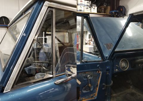 1974 Ford Bronco - The vent window assembly goes into the door with only the door latch, window regulator, & (loose) glass. Then the upper/rear glass run goes…