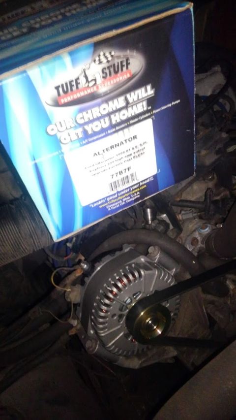 1990 Ford F-250 - replaced my old 130amp alternator for a Tuff Stuff 7787F 225amp alternator. wanted the extra power to help power my winch i did have to swa…