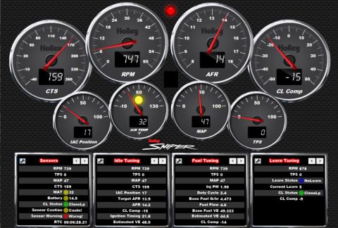 1985 Ford Bronco - A digital display shows various engine parameters including RPM, air temperature, and fuel mixture.