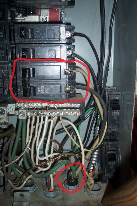 1995 Ford Bronco - Close-up view of an electrical panel, showing circuit breakers and wiring details.