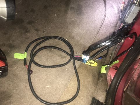 1994 Ford Bronco - Close-up of a vehicle's interior wiring harness, possibly for keyless entry installation.