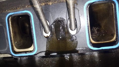 1996 Ford Bronco - egr passage blocked by the gasket but some reason was full of oil on one side. not the other