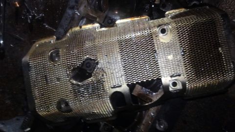 1996 Ford Bronco - when the rod threw, it ripped through the windage tray